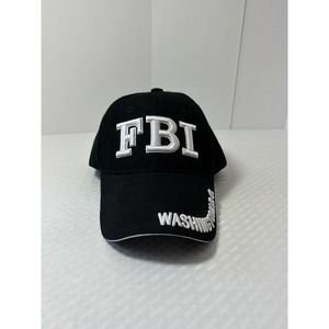 FBI Washington DC Black Baseball Cap‎ Hat Adjustable Strap Back
